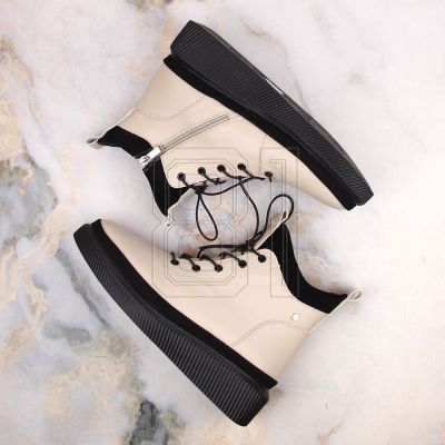 15. Filippo W PAW482 beige insulated leather platform ankle boots