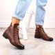 9. Insulated flat-heeled ankle boots Jezzi W JEZ412C brown