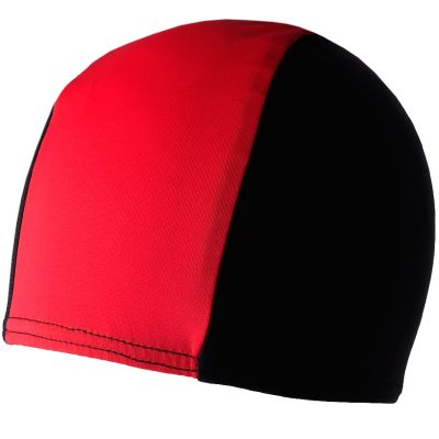 2. Crowell Lycra Swim Cap-Jr-Black-Red