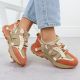2. Women's beige and orange leather sneakers Goe RR2N4064