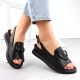4. Filippo W PAW534A leather wedge sandals, black