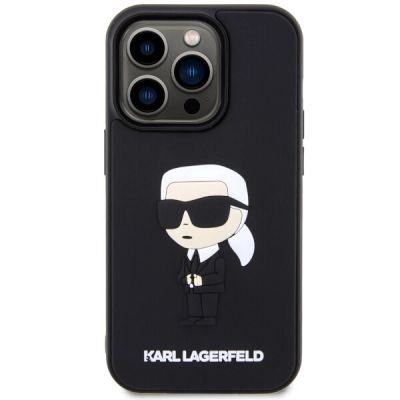 3. Karl Lagerfeld KLHCP14L3DRKINK iPhone 14 Pro 6.1" black/black hardcase Rubber Ikonik 3D
