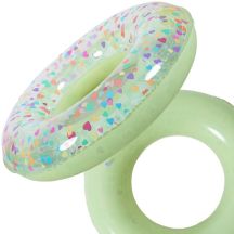 SWIMMING RING 90CM HEARTS GREEN 35663
