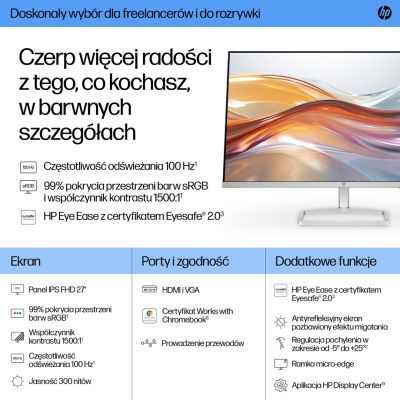 7. HP LED IPS MONITOR 27" 527sf (94F44E9) 100Hz