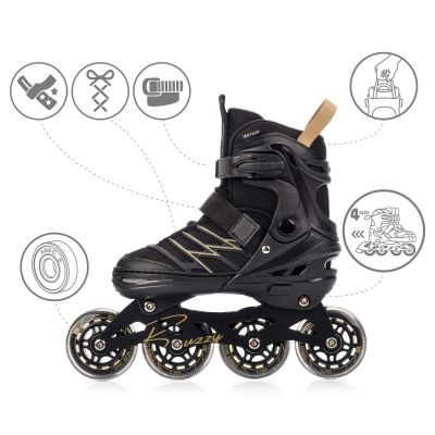 9. Meteor M 34-38 Buzzy Roller Skates Black/Gold