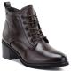 Women's leather ankle boots with laces, chocolate, Vinceza EN27-133107