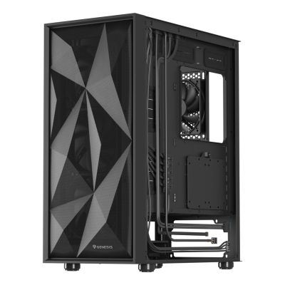 NATEC GENESIS DIAXID 605F MIDI TOWER USB-C GAMING CASE WITH WINDOW BLACK