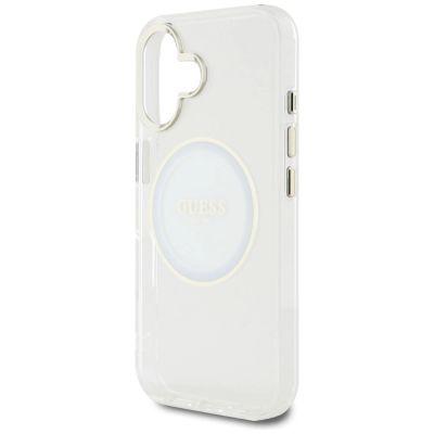 6. Guess IML Metal Colored Circle Classic Logo MagSafe case for iPhone 16 - white
