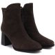 9. Women's brown leather high-heeled ankle boots Big Star UU274379