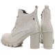 5. Cream women's ankle boots with a block heel M.Daszyński SA218-8