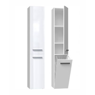 3. Bathroom cabinet NEL IV 31x30xH174 glossy white