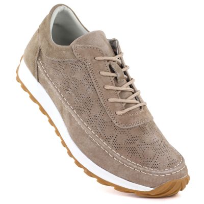 Women's leather suede shoes, light brown, Sergio Leone SP001