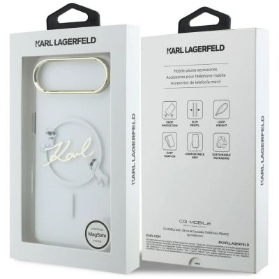 8. Karl Lagerfeld IML Choupettes Karl Script Logo MagSafe iPhone Air Case - Clear