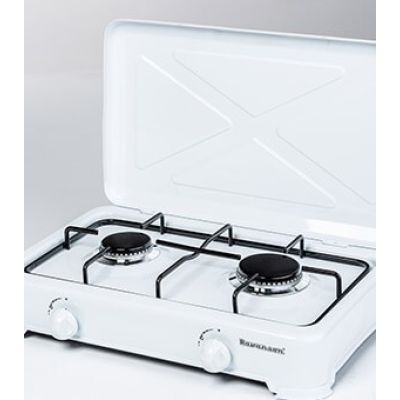 8. Ravanson K-02T 2-burner adjustable gas stove (white)