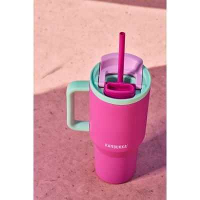 9. Kambukka Rio Tumbler 950ml Thermal Mug with Straw, Bubblegum Mint