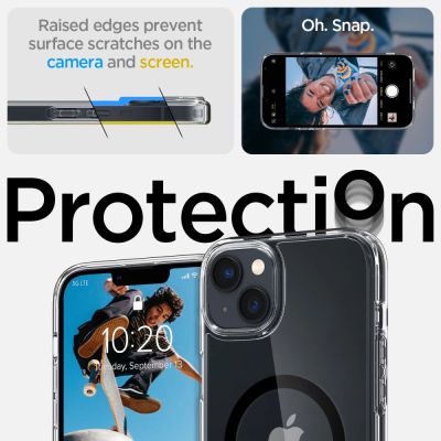 8. Spigen Ultra Hybrid Mag Case with MagSafe for iPhone 14 Plus - Clear Black