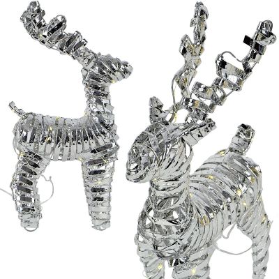 6. REINDEER DECORATION 34 CM 20 LED SILVER