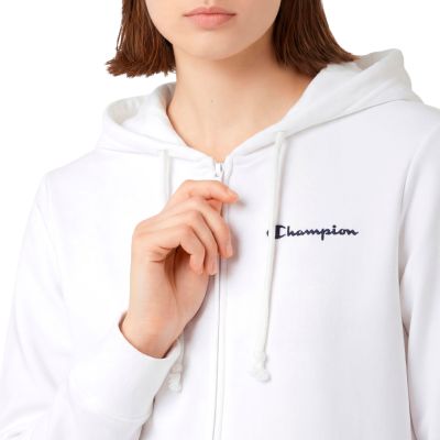 4. Champion Women's Full Zip Hoodie Sweatshirt White 118406 WW001