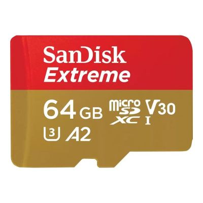 2. SanDisk EXTREME 64GB 170/80MB/s MicroSDXC Memory Card A2 C10 V30 UHS-I U3