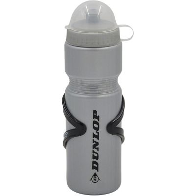 37. DUNLOP 750ML BIKE BOTTLE WITH CAGE SILVER