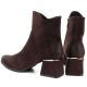 5. Women's high-heeled suede ankle boots in chocolate Potocki SZ12875