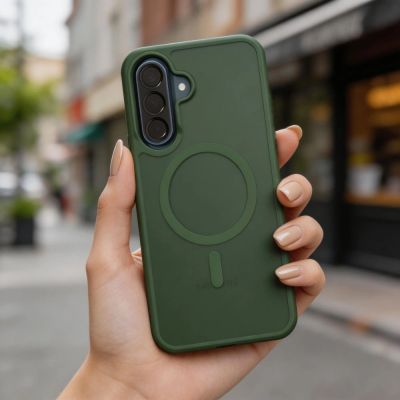 6. Tech-Protect Magmat MagSafe Case for Samsung Galaxy A36 / A56 / A37 5G - Matte Green