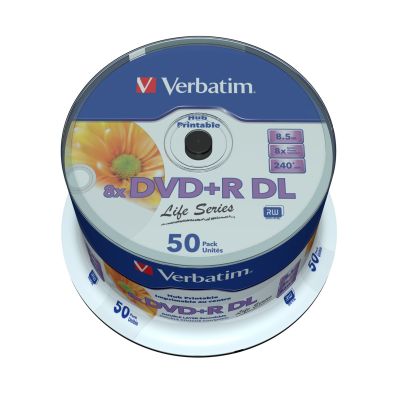 2. DVD+R 8.5GB 8X DOUBLE LAYER/WIDE PRINTABLE SURF 50ER SPIN
