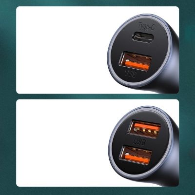 14. Baseus Golden Contactor Pro fast car charger USB Type C / USB 40 W Power Delivery 3.0 Quick Charge 4+ SCP FCP AFC + USB Type C cable - Lightning gray (TZCCJD-B0G)