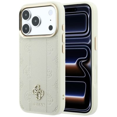 9. Guess Stripe Peony 4G Logo MagSafe Case for iPhone 18 Pro Max / 17 Pro Max - Beige