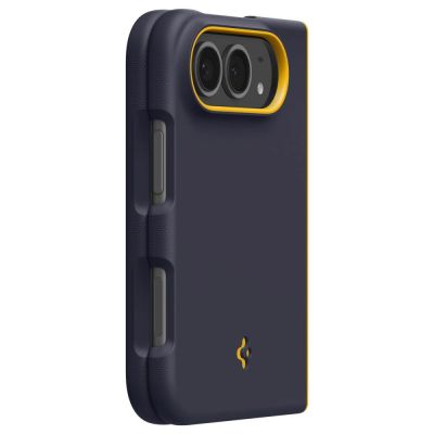 4. Spigen Nano Pop MagSafe iPhone Duo Case - Navy Blue and Yellow