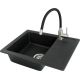 Granite sink with a single-bowl tap and drainer