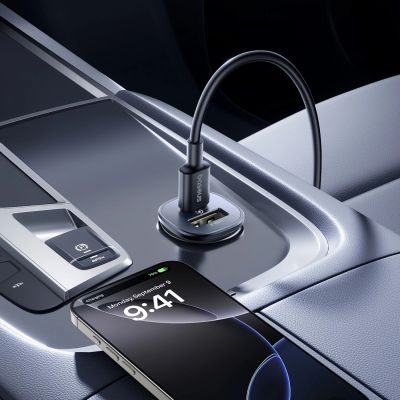7. Baseus GoTrip USB-C / USB-A 30W Car Charger - Black