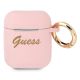 Guess GUA2SSSI AirPods cover pink/pink Silicone Vintage Script