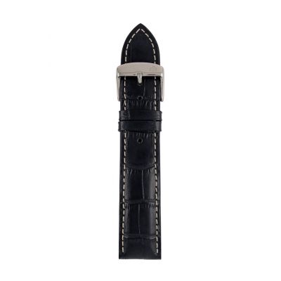 Black Zeppelin Leather Strap, 22 mm