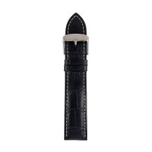 Black Zeppelin Leather Strap, 22 mm