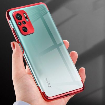 7. Clear Color Case Gel TPU Electroplating frame Cover for Xiaomi Redmi Note 10 5G / Poco M3 Pro blue