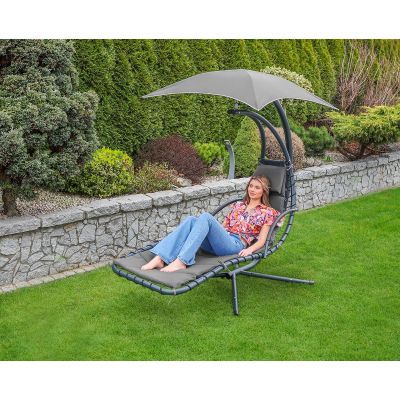 15. SWING ROCKING CHAIR WITH UMBRELLA LISBON DARK GREY