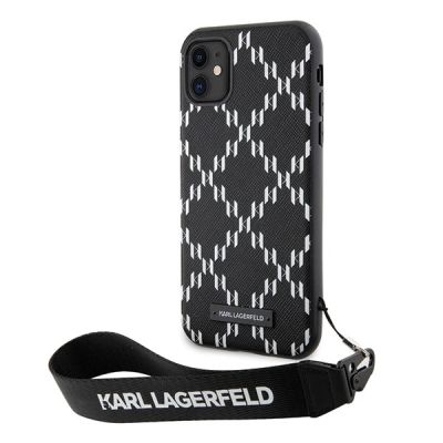 2. Karl Lagerfeld KLHCN61SAKLMBSK iPhone 11 / Xr 6.1" black/black hardcase Monogram Losange Saffiano