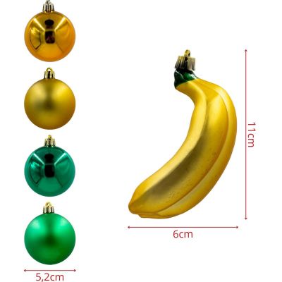 10. DECORATIVE PLASTIC BAUBLE SAFE 7 PCS BANANA MICA