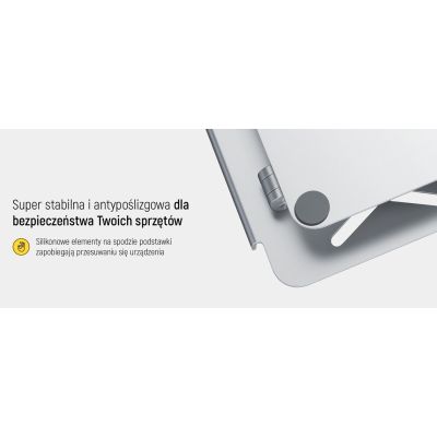 28. Wozinsky WRS-CPY84SS Aluminum Laptop and Tablet Stand + Free Smartphone Stand - Silver