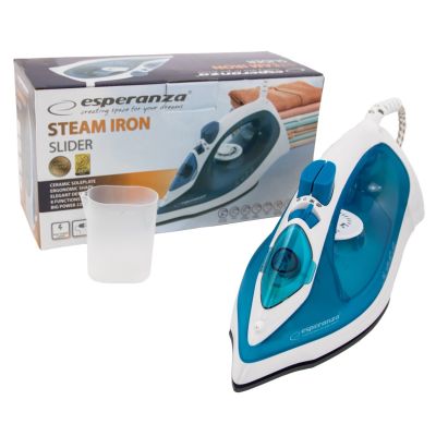 16. Esperanza Ceramic EHI002 steam iron (2200W; blue)