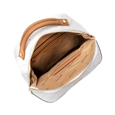 4. Puccini Monogram Collection Women's Backpack Bag White - BLXP0011P-0