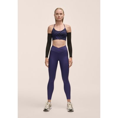 4. Casall Women's Overlap High Waist Tights Purple