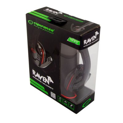 4. ESPERANZA HEADPHONES WITH MICROPHONE FOR GAMERS RAVEN RED EGH310R