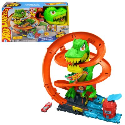 3. Hot Wheels City Crazy Track T-Rex Firehouse JBM73 MATTEL