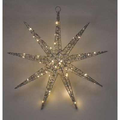 5. SNOWFLAKE DECORATIVE HANGING 50LED SILVER