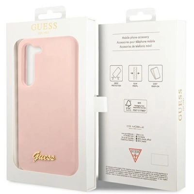 8. Guess GUHCS23MLSLMGPP S23+ S916 pink/pink hardcase Silicone Script Metal Logo
