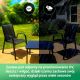 7. Classic Black Forest textile garden furniture set, two chairs + black table