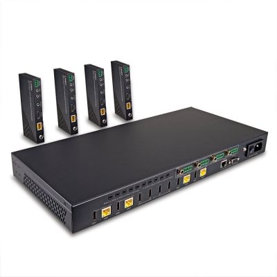 7. Lindy 38345 AV Extender AV Transmitter and Receiver Black