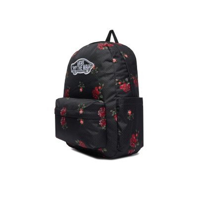 3. Vans Old Skool Classic Backpack – Black with Roses 22L